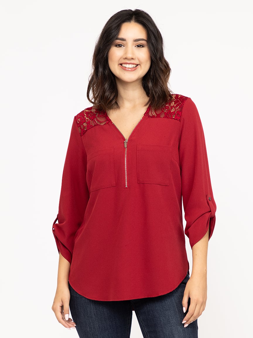 Women's Half Zip Blouse