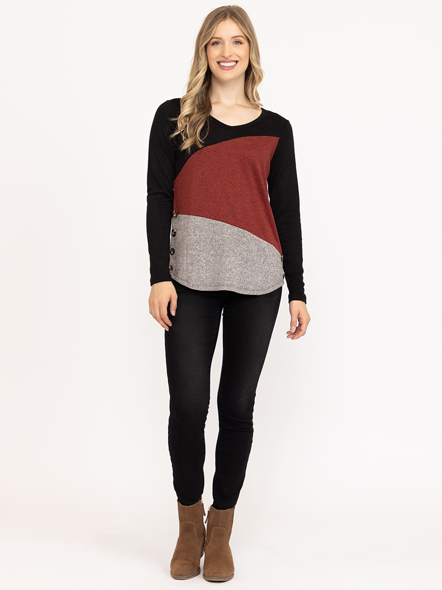 Women's Angled Colour Block Top