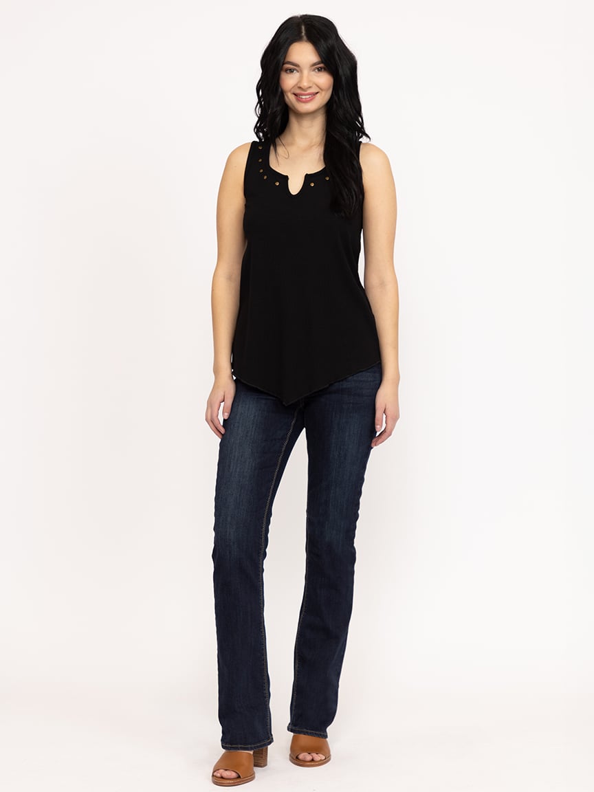 Women's Rib Split Neck Tank