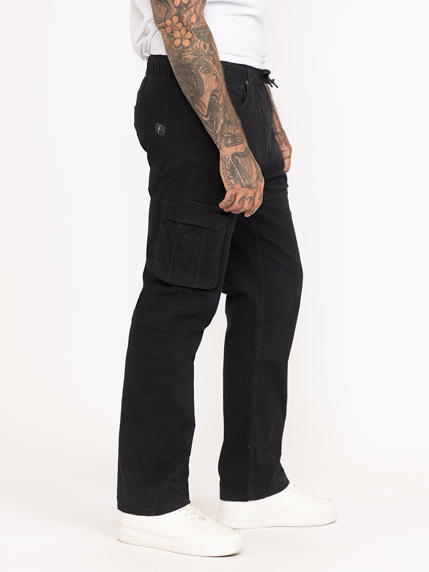 DNM WORKS Men's Black Cargo Sneaker Pant