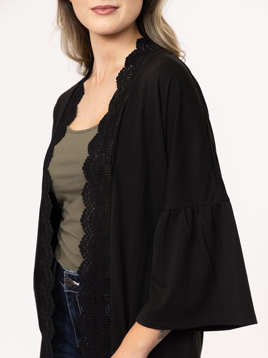 Women's Crochet Trim Cardigan