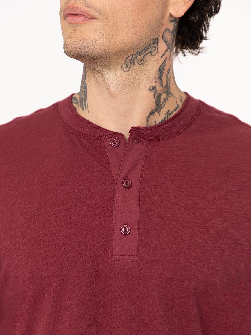 Men's Washed Henley Tee