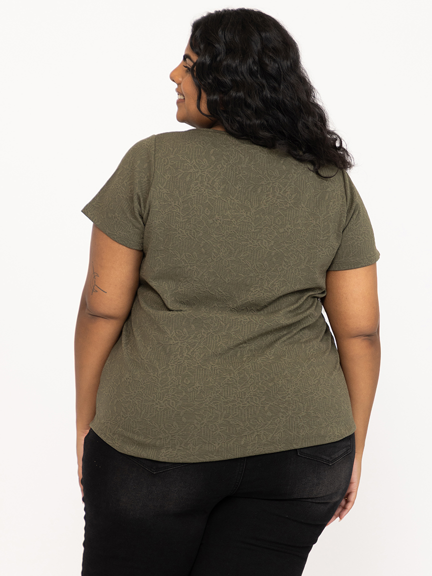 Women's Textured V Neck Tee