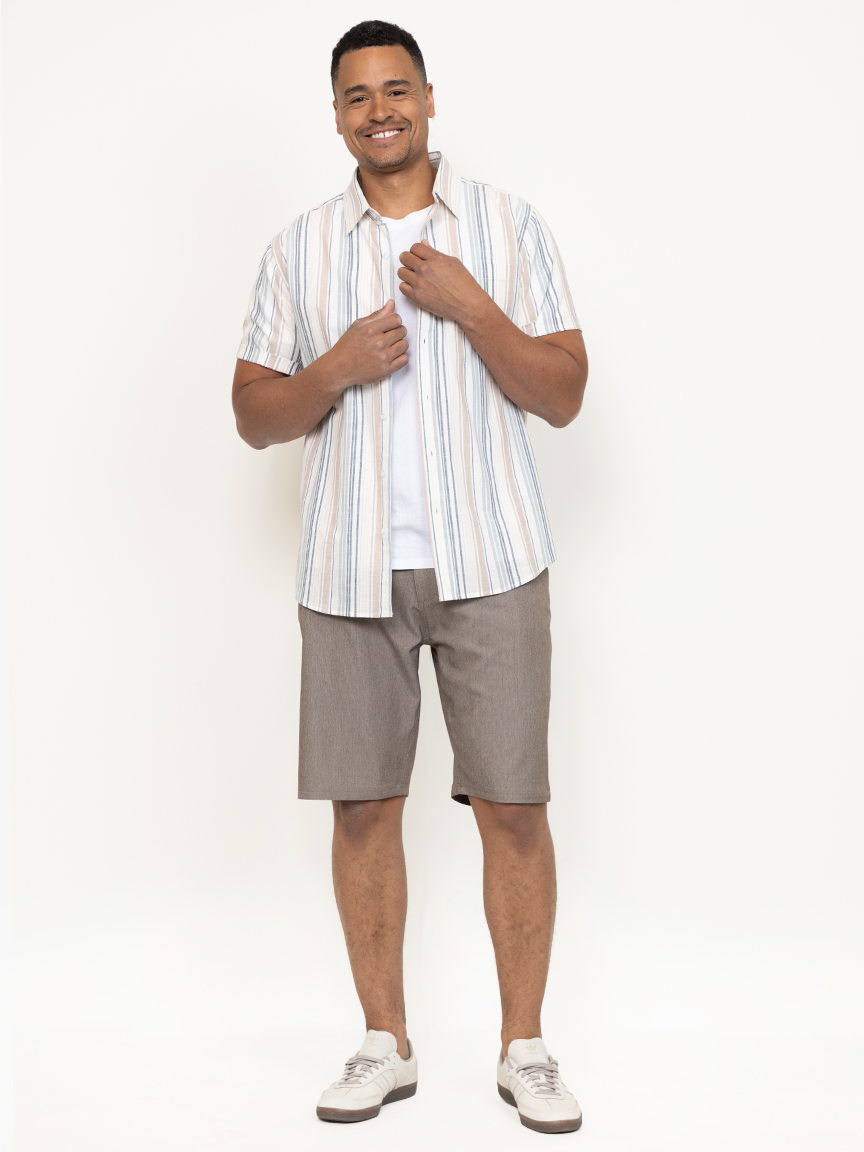 Men's Textured Taupe Hybrid Shorts