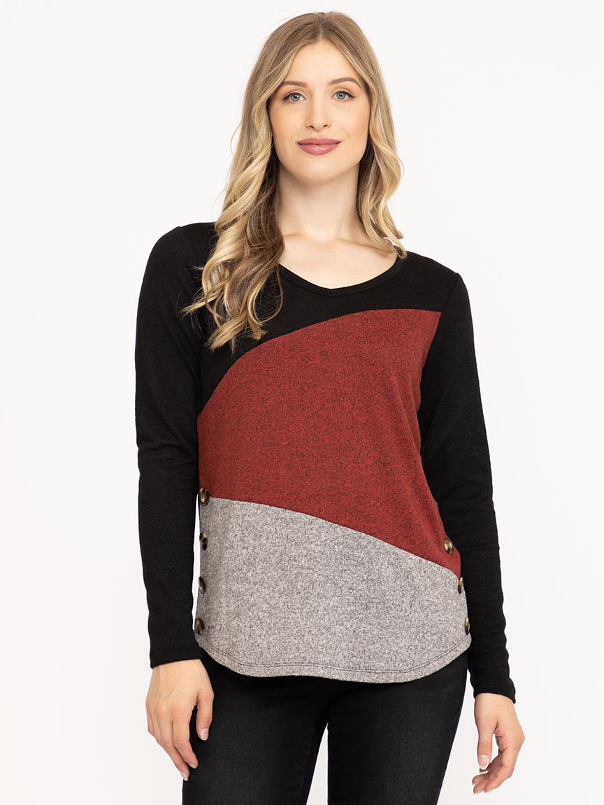 Women's Angled Colour Block Top