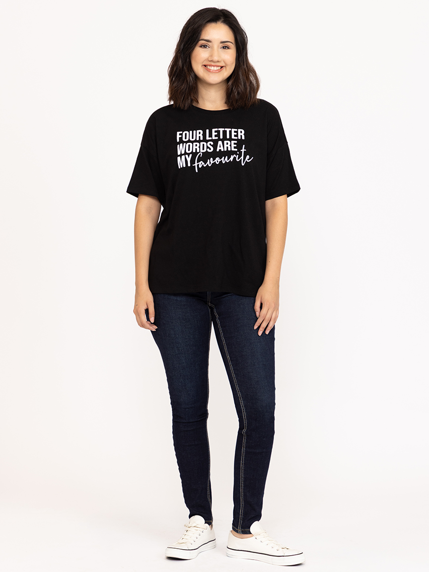 Women's 4 Letter Word Oversized Tee