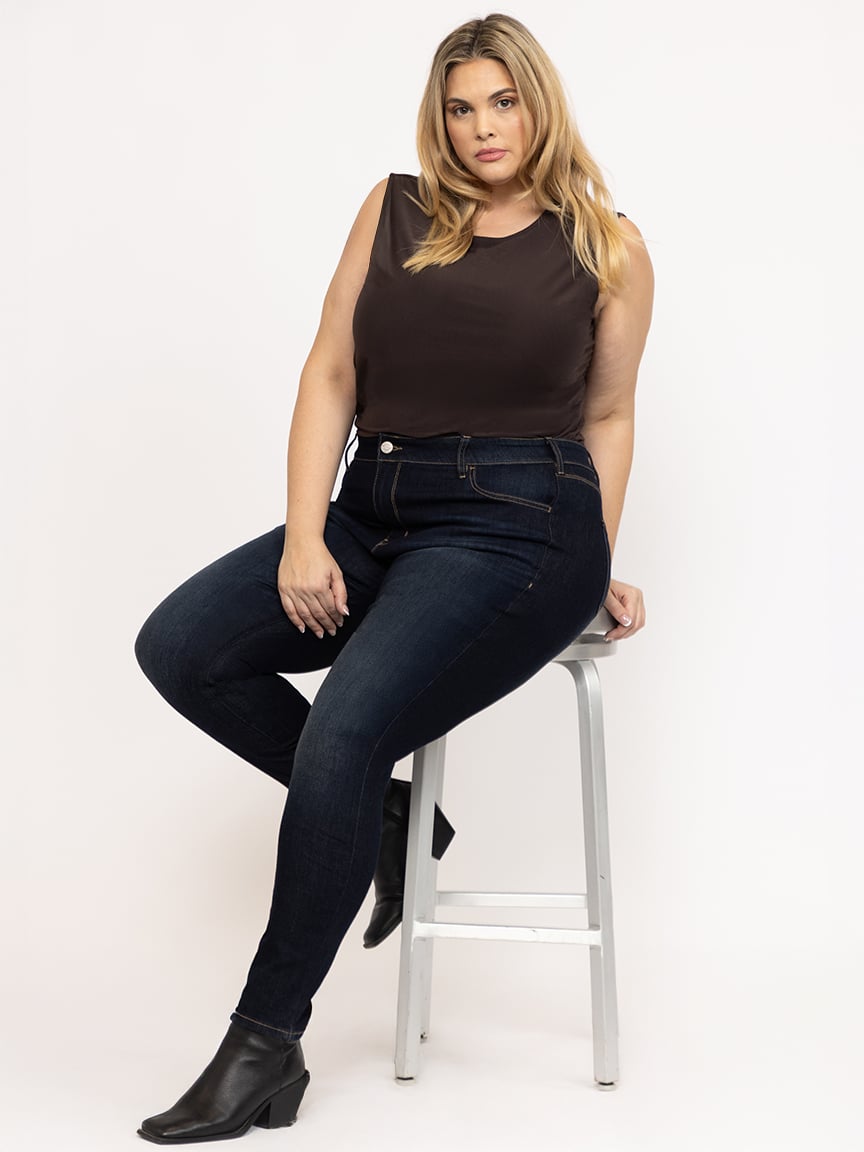 Women's Plus Dark Wash Skinny Jeans