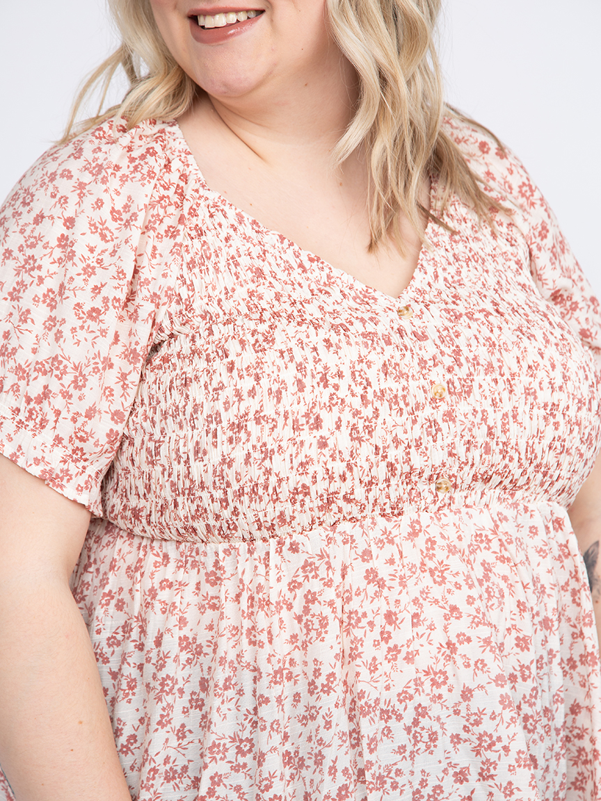 Women's Smocked Babydoll Top Warehouse One