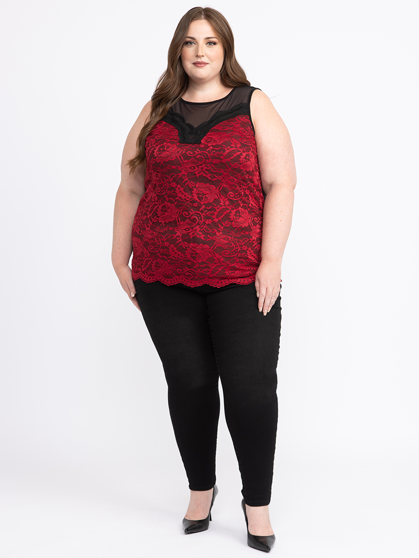 Women's Lace Overlay Tank Warehouse One